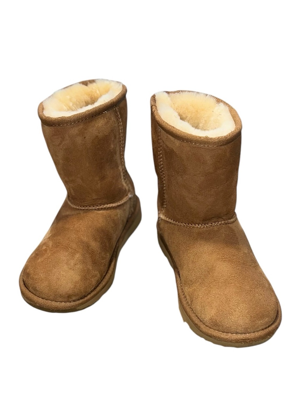 UGG Classic II Chestnut Sheepskin Boots Kids Size 1 Youth EU 32 Genuine Suede - Picture 2 of 9